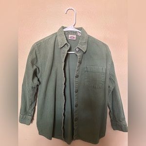 green button down shirt